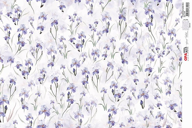 Papel Decoupage 30x45 cm OPAPEL 3187 - Estamparia Flores Iris 1