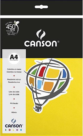 Papel Canson Color A4 180 g/m² - Amarelo Canário