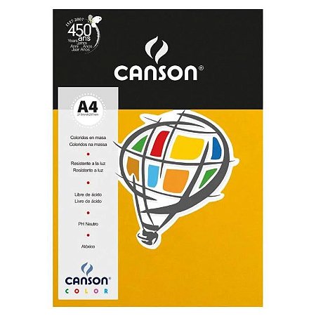 Papel Canson Color A4 180 g/m² - Amarelo
