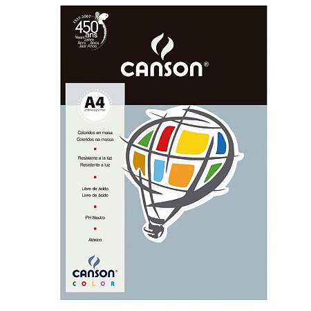 Papel Canson Color A4 180 g/m² - Cinza Escuro