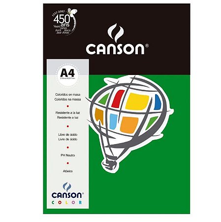 Papel Canson Color A4 180 g/m² - Verde Escuro