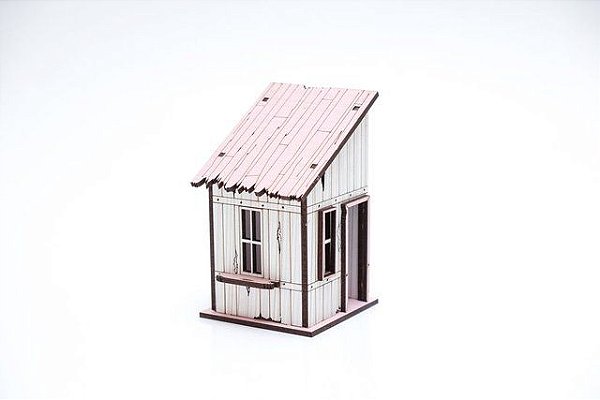 Casa Suculenta Ferr Branco e Rosa 7x7x11,5 Cm