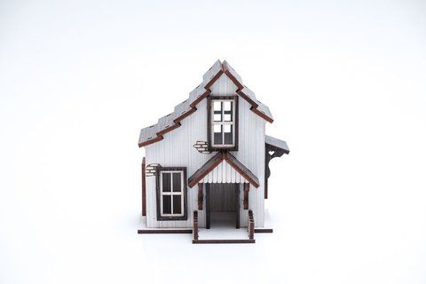 Casa Suculenta Antiga Branco e Tabaco 8x8x9,5 Cm
