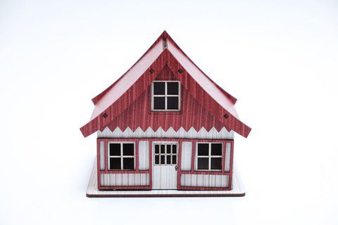 Casa Suculenta Gaúcha Branca e Vermelha 13,5x9,5x12,5 Cm