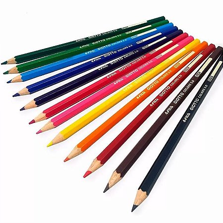 Lápis de Cor Giotto Colors 3.0 c/ 12 cores + Lápis Grafite + Apontador