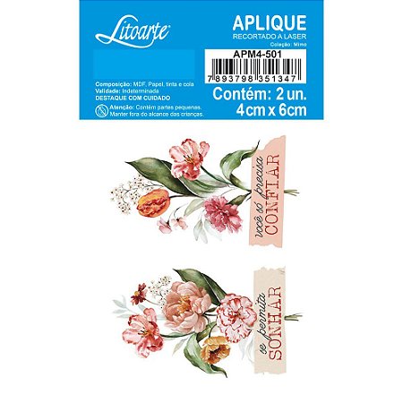 Aplique em Papel e MDF - Coleção Mimo – Flores APM4-501