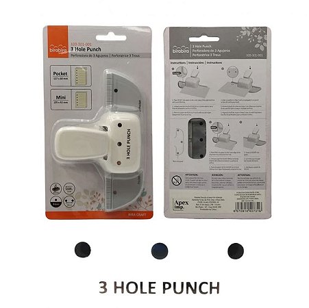 Furador Para Papel Bolinha 4mm 3 Hole Punch Apex