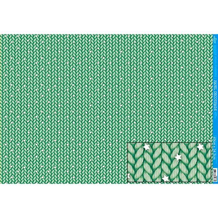 Papel para Decoupage Natal 50x34 - Coleção Tricô Verde
