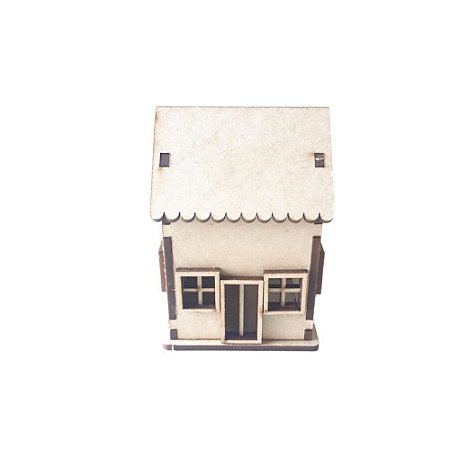 Miniatura Mini Casa Em MDF 9x6x5,5cm 6545