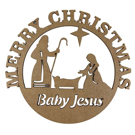 Guirlanda De Natal Merry Christmas Baby Jesus 25 cm