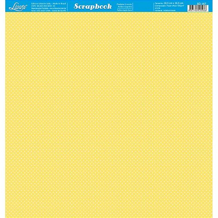 Papel Para Scrapbook 30,5 Cm X 30,5 Cm - SD-167 - Poá Amarelo