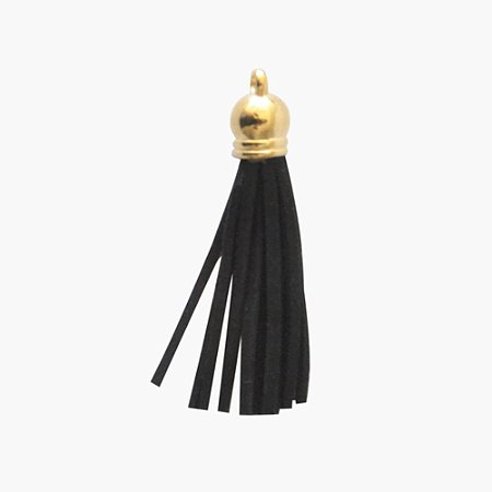 Pingente Tassel De Camurça 5 cm MF-47 Preto 8 Un - KIT