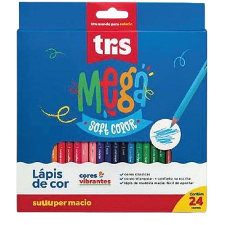 Lápis De Cor Tris 24 Cores Mega Soft Color