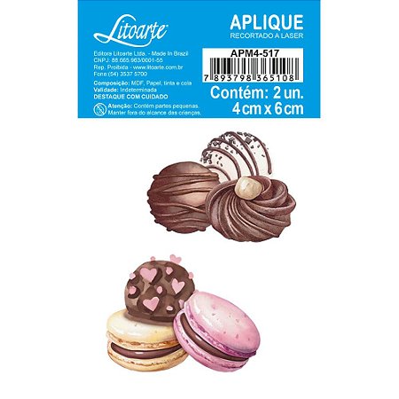 Aplique Em Papel e MDF APM4-517 Coleção Chocolates
