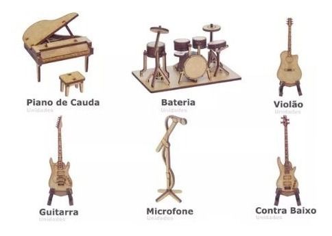 Kit De Miniaturas Instrumentos Musicais K2017 Brinquedo Infantil