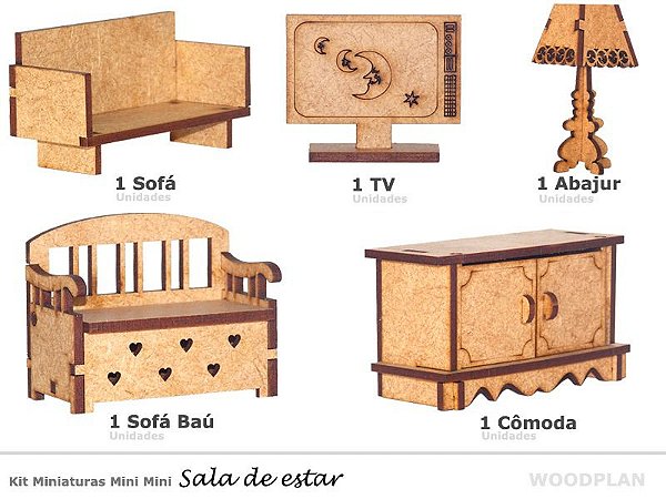 Kit De Miniaturas Sala De Estar K2007 Brinquedo Infantil
