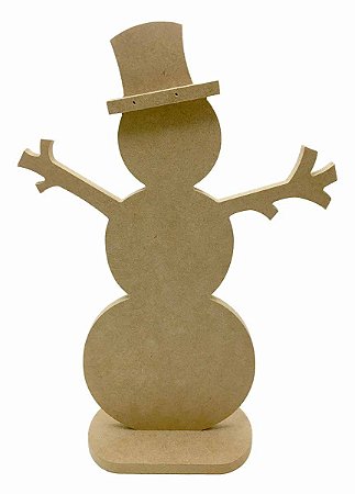 Boneco de Neve MDF Com Base G - 50 cm Decoração Natal