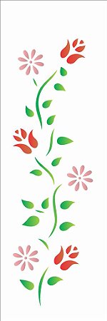 Stencil Para Pintura 10X30 – Flores e Botões – OPA0729