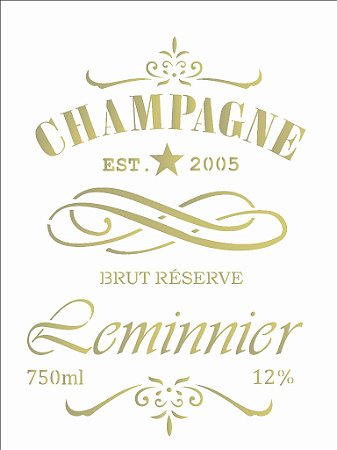 Stencil 15×20 Simples  Rotulo Champagne  Opa 2047 - 50%
