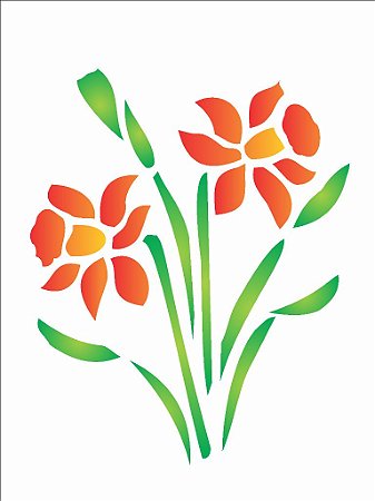 Stencil 15×20 Simples – Flor Narciso – OPA 185