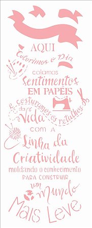 Stencil 17X42 Simples –Frase Aqui Colorimos o Dia – OPA 2507 - 50%