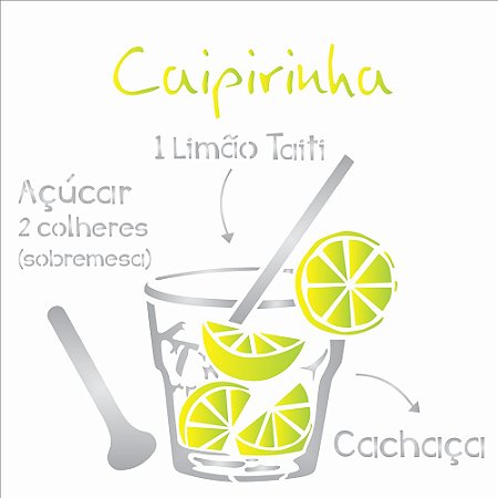 Stencil 30,5X30,5 Simples – Drink Caipirinha – OPA 2195 - 50%