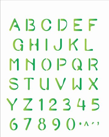 Stencil 20×25 Simples – Alfabeto Simples OPA 477