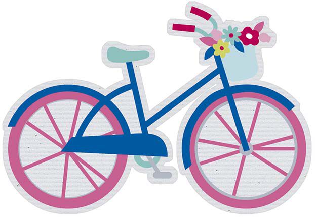 APM8-1213 - Aplique  Litoarte Em Papel E MDF - Amor Love Story Bicicleta