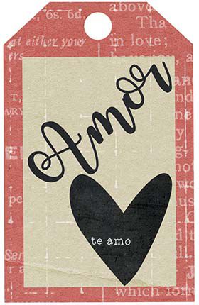 APM8-1218 - Aplique  Litoarte Em Papel E MDF - Amor Love Story Tag