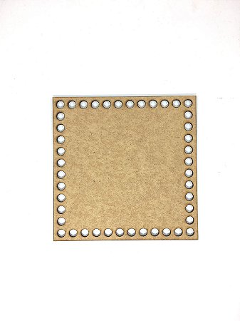 Base De Crochê Quadrada Cesto Fio Malha 15 Cm Mdf 3 Mm