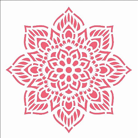 Stencil 14×14 Simples – Mandala Flor Oito Pontas – OPA 2693