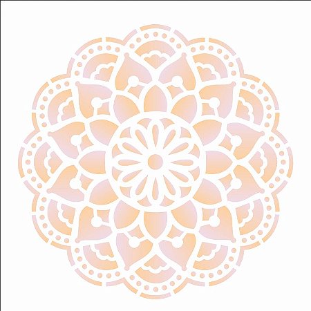 Stencil 14×14 Simples – Mandala Flor de Lótus – OPA 2696