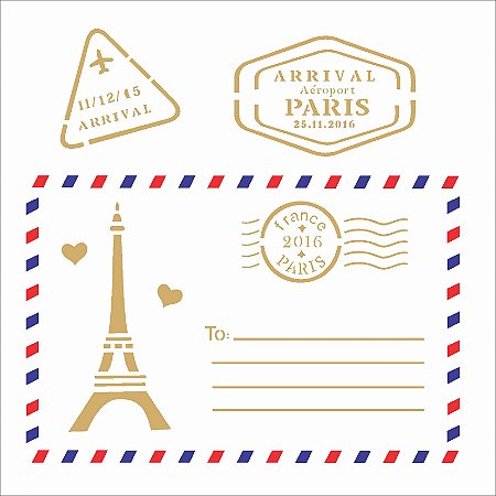 Stencil 14×14 Simples – Cartão Postal Paris – OPA 2008