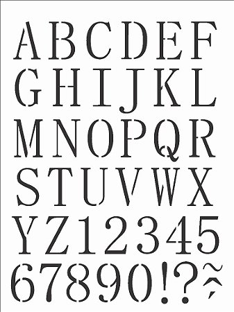 Stencil 15×20 Simples – Alfabeto Reto Maiusculo – OPA 2495