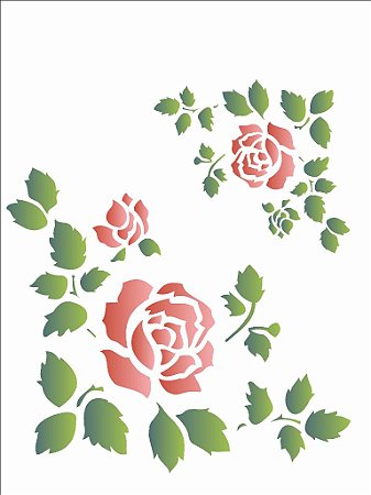 Stencil 15×20 Simples – Cantoneira Rosas – OPA 1044