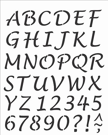 Stencil 20X25 Simples – Alfabeto Lucinda Maiúsculo OPA 2508