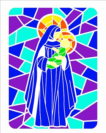 Stencil 20×25 Simples – Vitral Nossa Senhora II – OPA 2741