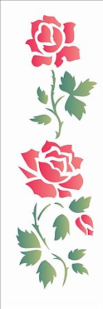 Stencil 10×30 Simples – Flores Rosas II – OPA 1036