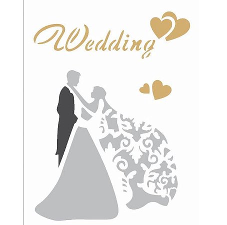 Stencil 15X20 Simples – Casamento Wedding – OPA 2344