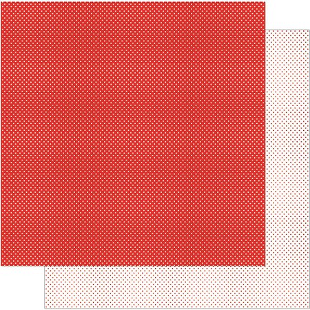 Papel Para Scrapbook Dupla Face 30,5 cm x 30,5 cm – Poá Vermelho Pequeno SD-191