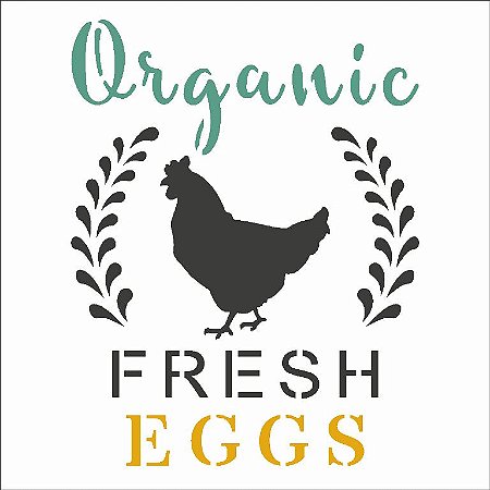 Stencil Para Pintura 10x10 - Farmhouse Organic Fresh Eggs – OPA2903