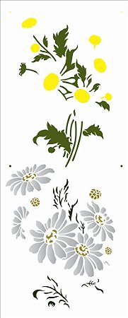 Stencil 17X42 Simples – Flores Margaridas - Opa 2948 - 50%