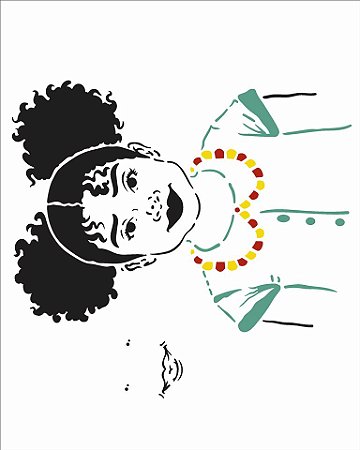 Stencil 20X25 Simples Afro Menina - Opa 2955 - 50%