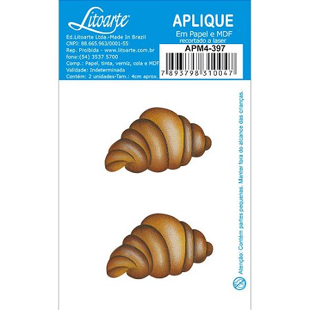APM4-397 Aplique Litoarte Em Papel E MDF - Croissant
