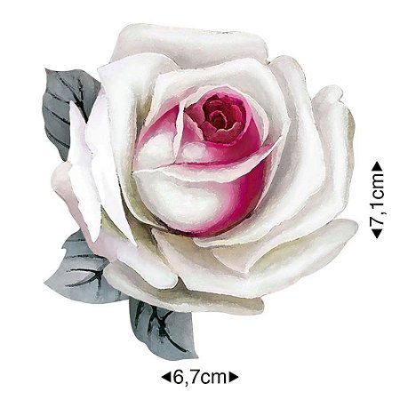 APM8-1263 - Aplique Em Papel E MDF - Rosa Branca