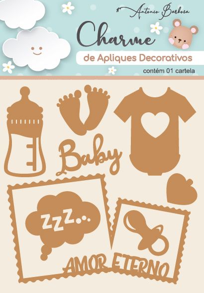 Charme de Apliques Decorativos MDF Baby II Scrap By Antonio
