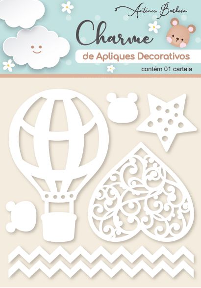 Charme Apliques Acrílico Decorativos Elementos Baby Branco
