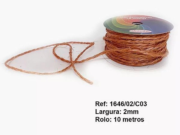 Fio Cordão De Sisal Natural 10 M Cor 3 Acabamento Fino