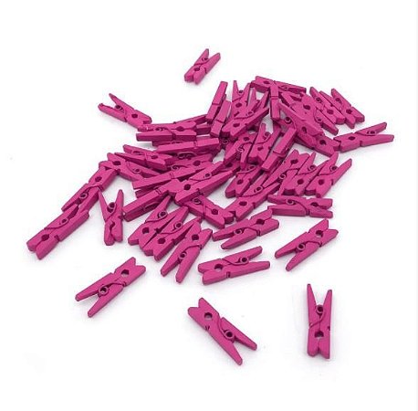 Kit Mini Pregador Pink 25mm Madeira Com 100uni - Lextac