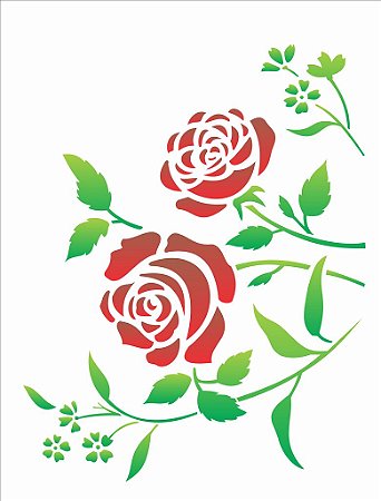 Stencil 32×42 Simples – Flores Roseira – OPA 1422